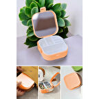 Piev House By House Çanta İçi Aynalı Mini Makyaj Takı Kutusu Turuncu