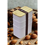 Piev Pratik Zebra Üçlü Bambu Kapaklı Saklama Beslenme Kabı No:4