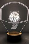 Basket Potası Figürlü Dekoratif Hediye Led Masa Lambası | 7 Işık Rengi | Ahşap Taban