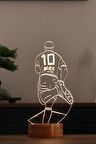 Profesör Alex Figürlü Dekoratif Hediye Led Masa Lambası | 7 Işık Rengi | Ahşap Taban