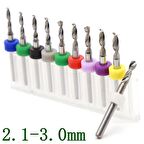 Tungsten Karbür Mini CNC Matkap Uç PCB 10 lu Set 2.1-3.0mm