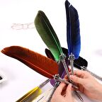 Antik Tüy Divit Kalem Sanatsal Yazma 6 Farklı Kalınlıkta Değişebilir Uç 1 Set Turuncu