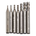 CNC Karbür End Mill HSS 4 Flüt 1.5mm-6mm Çap Freze Kesici 7 Adet