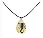 Damla Reçine İçinde Gerçek 6 Buğum Akrep Kolye Ayarlanabilir Örgü İp Fosforlu