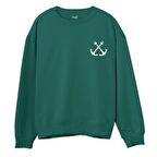 Anchor  Baskılı Yeşil Sweatshirt