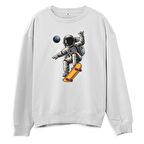 Astro-13  Baskılı Beyaz Sweatshirt