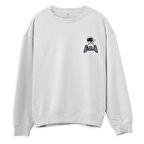 Astro-3  Baskılı Beyaz Sweatshirt