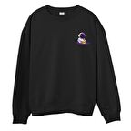 Astro-6  Baskılı Siyah Sweatshirt