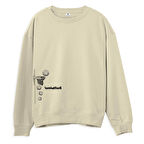 Basketball  Baskılı Krem Sweatshirt
