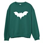 Bat  Baskılı Yeşil Sweatshirt