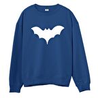 Bat Baskılı Sweatshirt-Royal Mavi