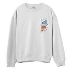 Down Up Baskılı Sweatshirt-Beyaz