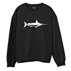 Fish  Baskılı Siyah Sweatshirt