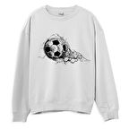Goal  Baskılı Beyaz Sweatshirt