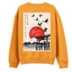 Japan Sırt Baskılı Sweatshirt-Portakal