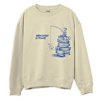 Knowledge  Baskılı Krem Sweatshirt