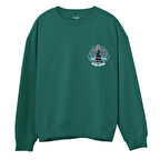 Ocean Voyage  Baskılı Yeşil Sweatshirt