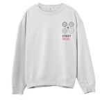 Street Wear  Baskılı Beyaz Sweatshirt