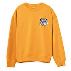 Tiger Baskılı Sweatshirt-Portakal