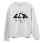 Umbrella  Baskılı Beyaz Sweatshirt