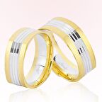 Harem Altın Sarı Beyaz Altın Alyans 7301