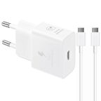 Samsung T2510N 25W Şarj Aleti Type-C to Type-C 6A 120W 2Metre Kablolu Beyaz