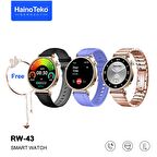 Haino Teko RW-43 Gerçek Amoled Ekran Android İos HarmonyOs Uyumlu 3 Kordonlu Bileklik Hediyeli Akıllı Saat Gold