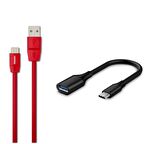 Philips 5A 100W UsbA to Type-C 1.8 M Hızlı Şarj ve Data Kablosu + ScHitec Type-C to UsbA 3.0 OTG Dönüştürücü Adaptör