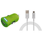 Trust Urban Hızlı Araç Şarj Cihazı 5W 1A Yeşil UsbA to Micro Data ve Şarj Kablolu Set