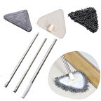 CT-STONES® Teleskopik Saplı 150 cm Üçgen Mop Cam Duvar Tavan Fayans Parke Temizleyici Mop