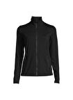 Casall Siyah Dik Yaka Kadın Düz Zip Ceket 22160-901 Rib Detail Training