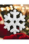 Yılbaşı Süsü Şerit Kar Tanesi Beyaz 32 cm