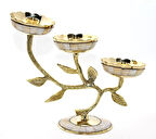 Pirinç Sedefli 3'lü Şamdan 5935