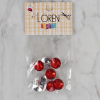 Loren Crafts kırmızı 8 li düğme - 204