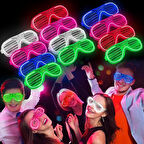 Glow Işıklı Panjur Parti Gözlüğü 12 Adet