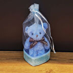 Mavi Hediyelik Kese İçinde Ayıcık