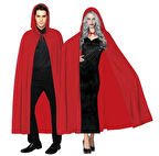 Kırmızı Renk Kapşonlu Pelerin 120 cm