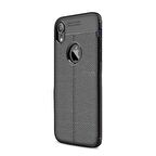 Gpack Apple iPhone Xr Kılıf Niss Silikon Deri GörünümlüNano Glass