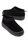 Süet Kalın Taban İçi Kürklü Arkadan Lastikli Kadın Bot SİYAH