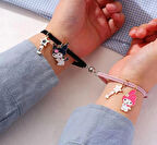 Mıknatıslı Çift Bileklik Sevgili Bilekliği - New Fantasy Magic Melody Kuromi Ve My Melody