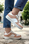 Unisex Spor Sneaker Ayakkabı BEYAZ - PUDRA