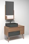 ZELENA 100 CM BANYO DOLABI - ANTRASİT / MEŞE