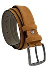 Taba Süet Suni Deri Dikişli 4 cm.lik Klasik Kemer - 7400-811
