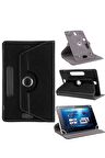 Hometech T800 Tablet Kılıf Deri Standlı Dönerli Universal 8 inç