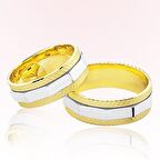 Harem Altın Sarı Beyaz Altın Alyans 7404