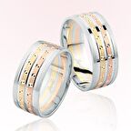 Harem Altın Rose Beyaz Altın Alyans 7405