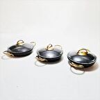 Çift Kulplu Cam Kapaklı Döküm Granit Kaplama 3lü Sahan Tava Seti