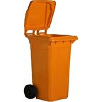 Safell Plastik Çöp Konteyneri 240 Lt - Yüksek Isıya Dayanıklı Tekerlekli Konteyner – Turuncu