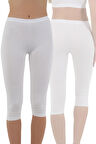 Kadın Kısa Paça Günlük Tayt – Siyah, Beyaz, Gri | S-M, L-XL