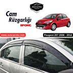 Peugeot 207 2006-2012 Uyumlu Mugen Cam Rüzgarlığı Seti Piano Black 4'lü İthal